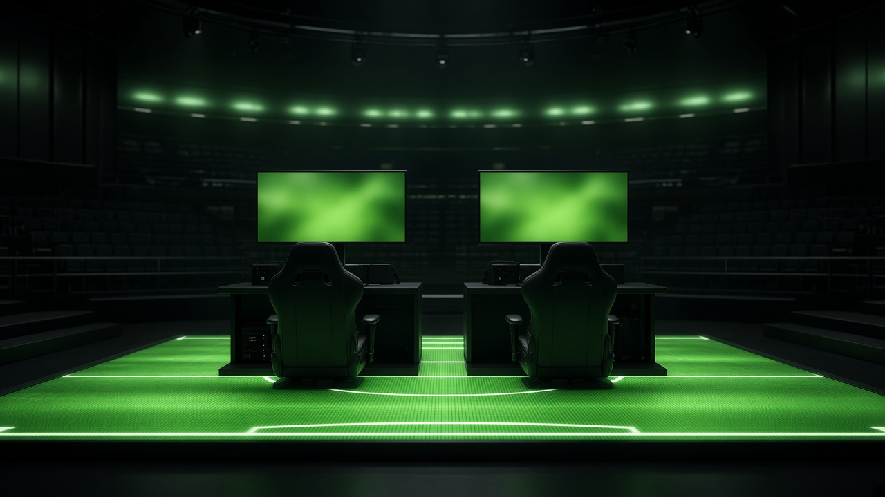 Pitch green studio built for an EA Sports FC event