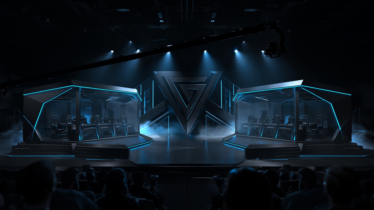 Teal tactical stage prepared for the Southern Arc Valorant final